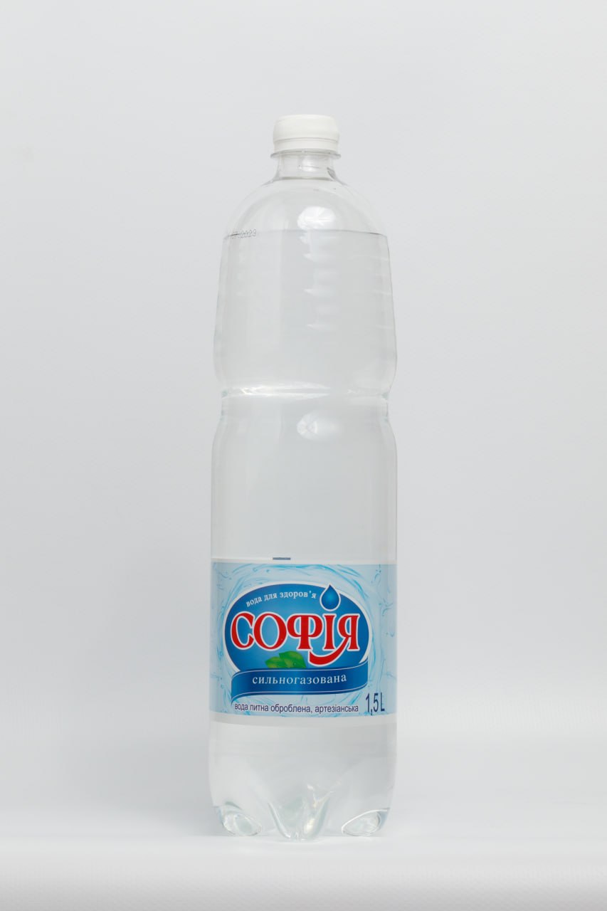 Вода питна артезіанська СОФІЯ сильногазована 1,5 л.